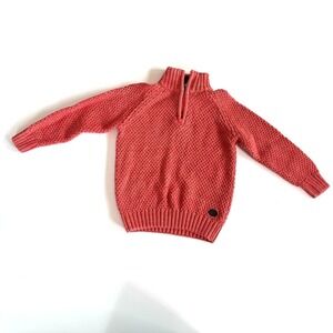 H&M‎ Boys 4-6Y Quarter Zip Sweater Orange Red
